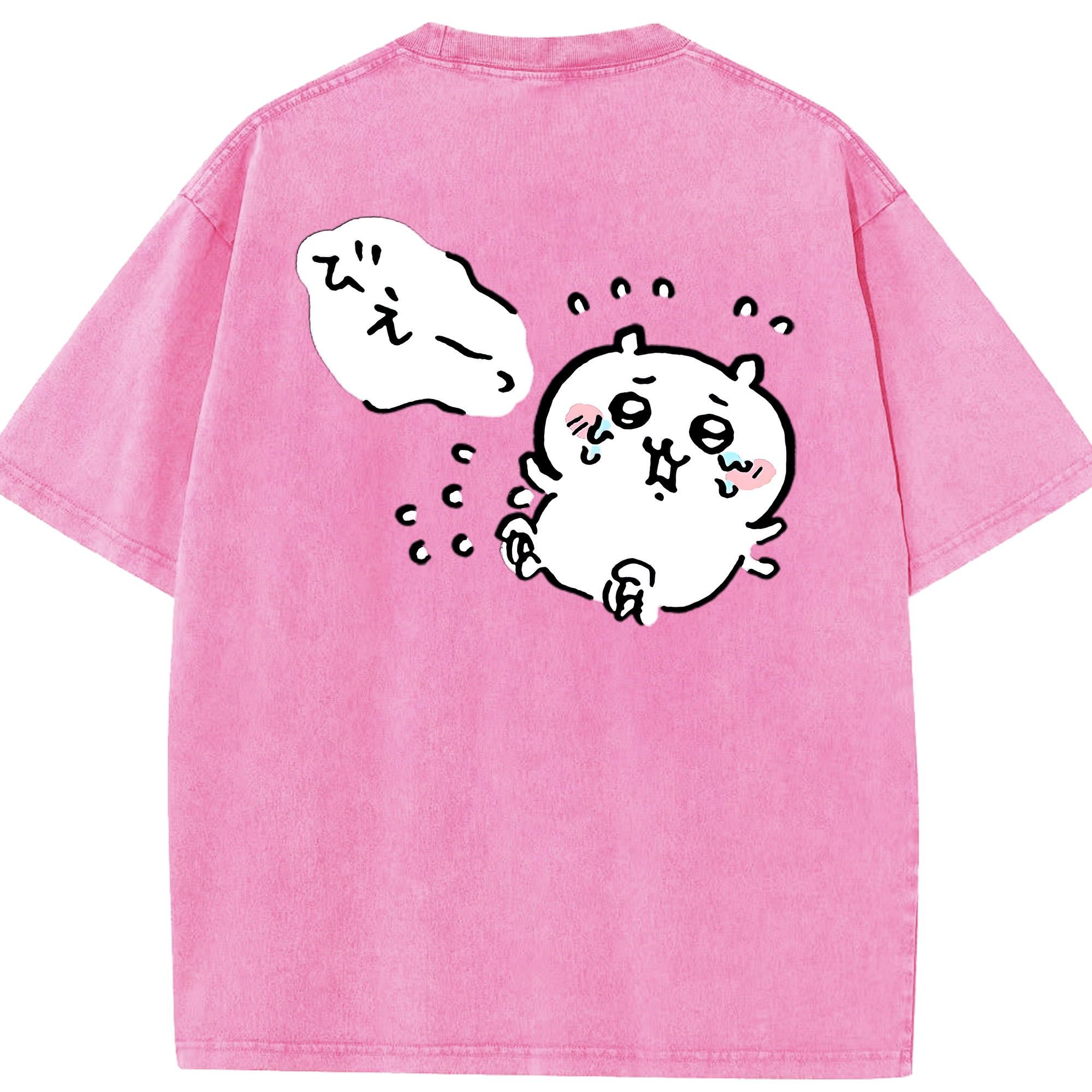 （画像用） ちいかわ ちいかわ Chii-kawa chiikawa 綿100% ヴィンテージ風 半袖Tシャツ（背面プリント）